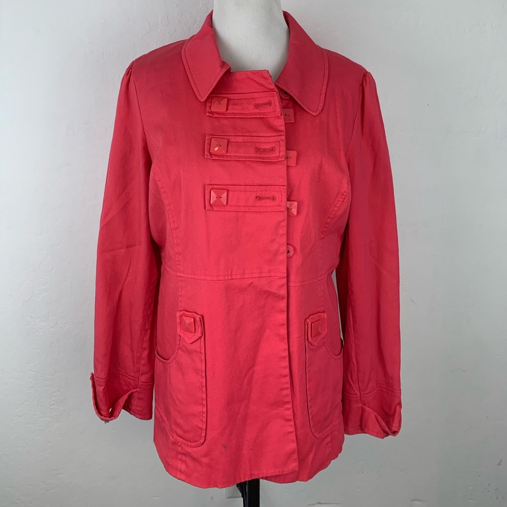 Sandra Pink Peacoat w/ leapord interior